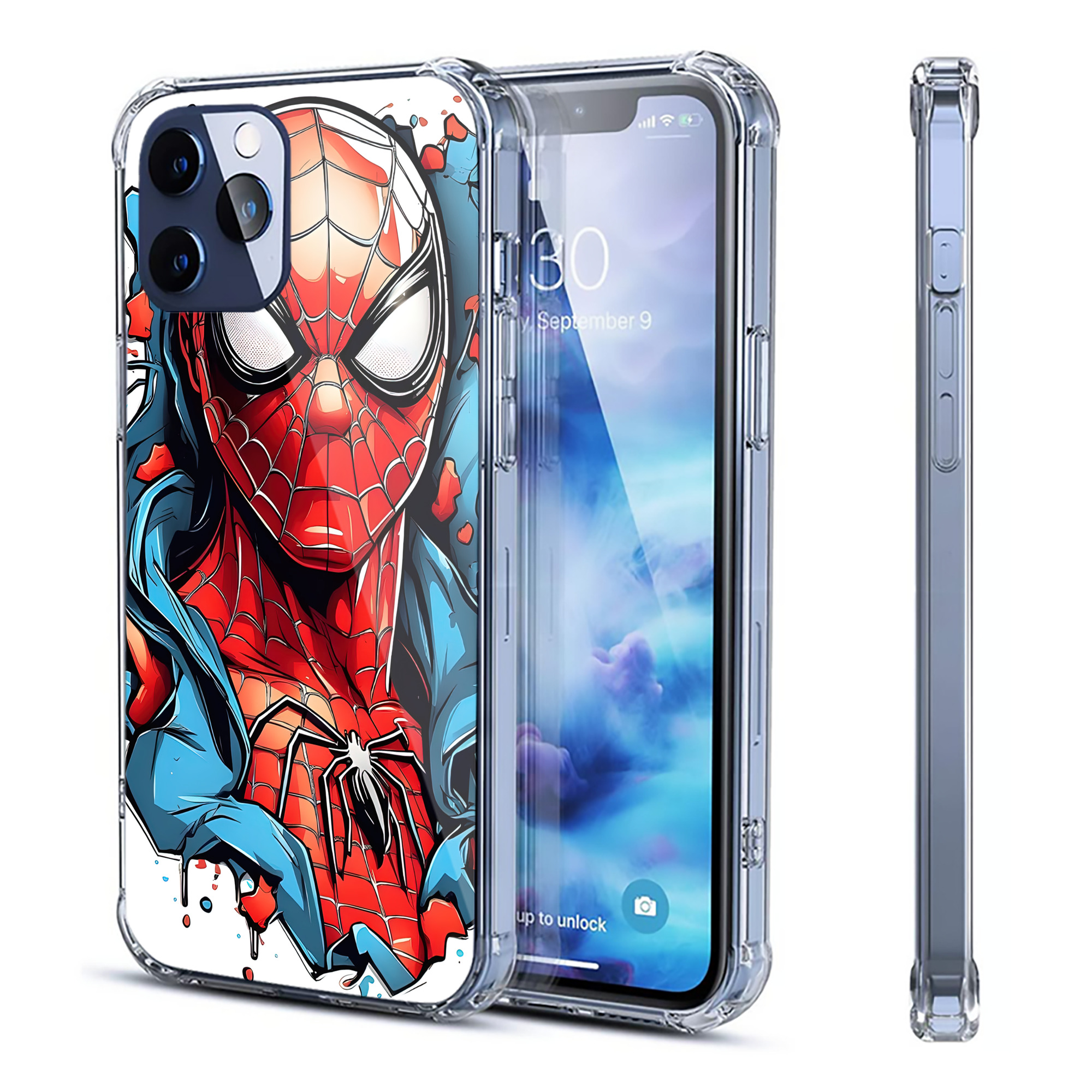 （画像用） Spider Man スパイダーマン 【iPhone 12シリーズ対応】透明スマホケース（クリアソフトケース）